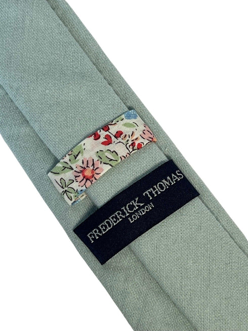 duck egg blue slim wool tie